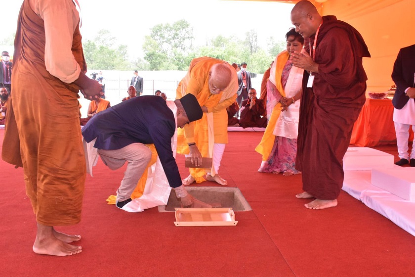 देउवा र मोदीद्वारा संयुक्त रुपमा ‘बुद्धिस्ट कल्चर एण्ड हेरिटेज सेन्टर’ को शिलान्यास