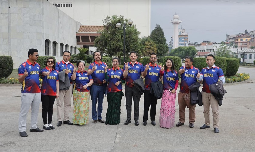 नेपाली क्रिकेट टीमको जर्सी लगाएर संसद् भवन पुगे सांसदहरू