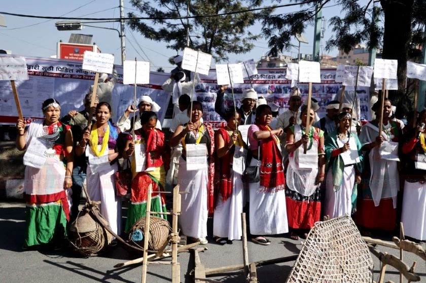 स्वर्गद्धारी गुठी पीडित मोही किसानले थाले काठमाडौं केन्द्रित आन्दोलन