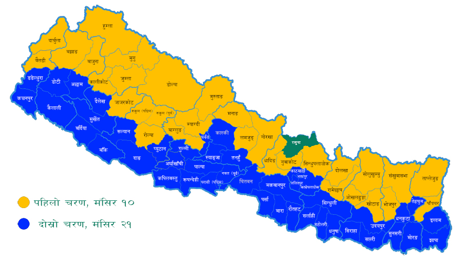 अाज दाेस्राे चरणकाे मतदान, मतगणना आजैबाट